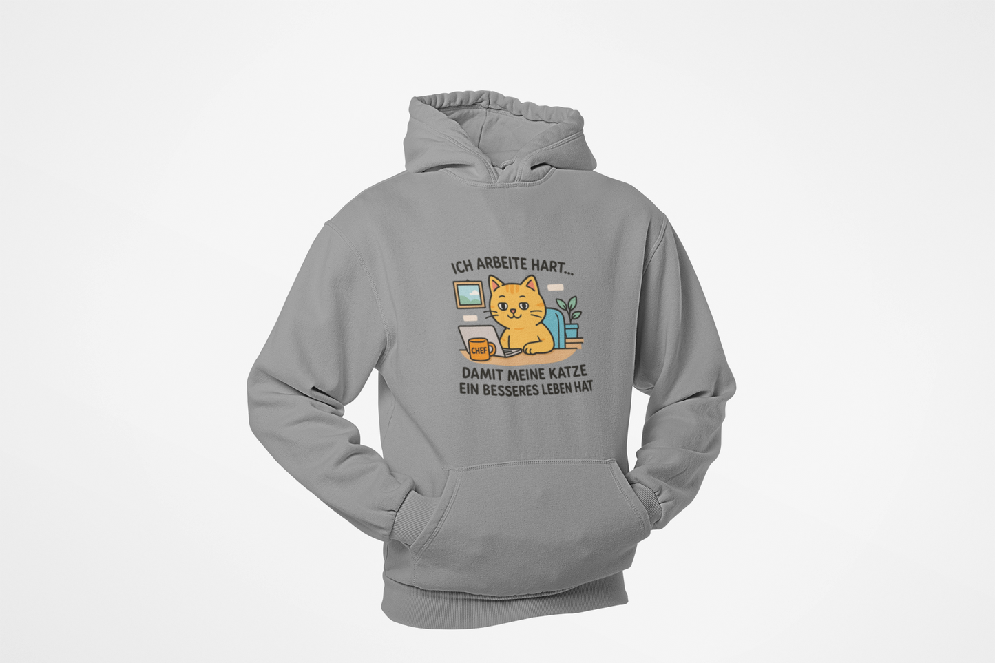 Ich arbeite hart für meine Katze - Unisex Hoodie