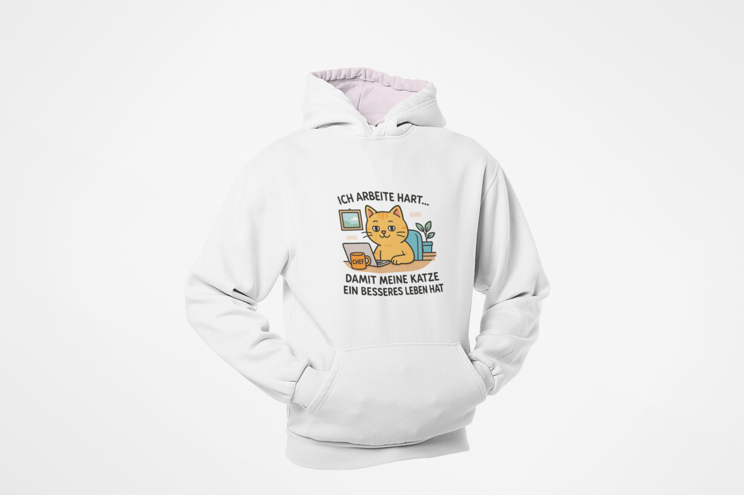 Ich arbeite hart für meine Katze - Unisex Hoodie